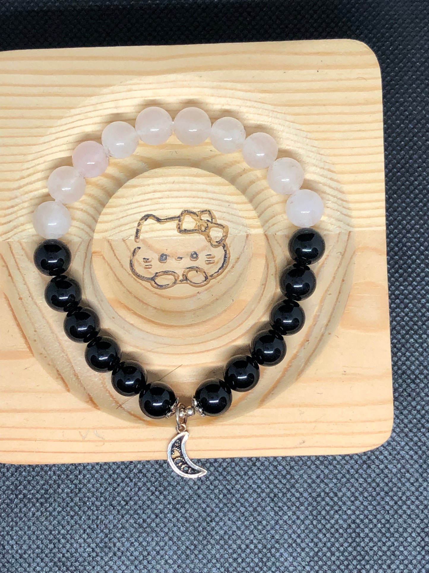 Bracelet Quartz rose et Obsidienne