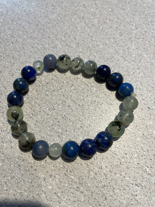 Bracelet Lapis-lazuli (perles 8mm),Apatite, Tourmaline