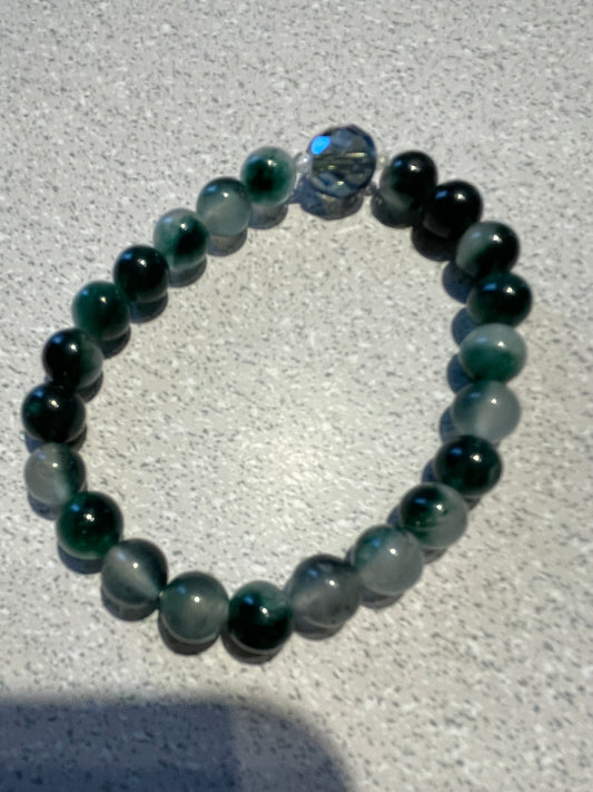 Bracelet Agate Mousse (billes 8mm)