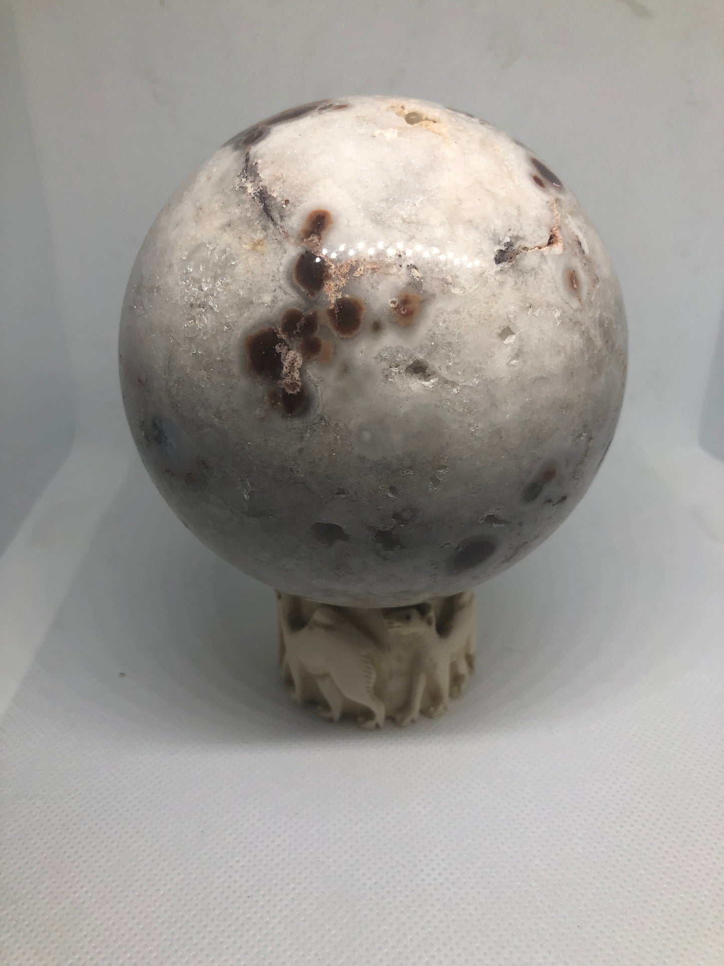 Sphère Agate fleurs