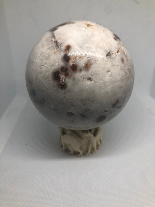 Sphère Agate fleurs
