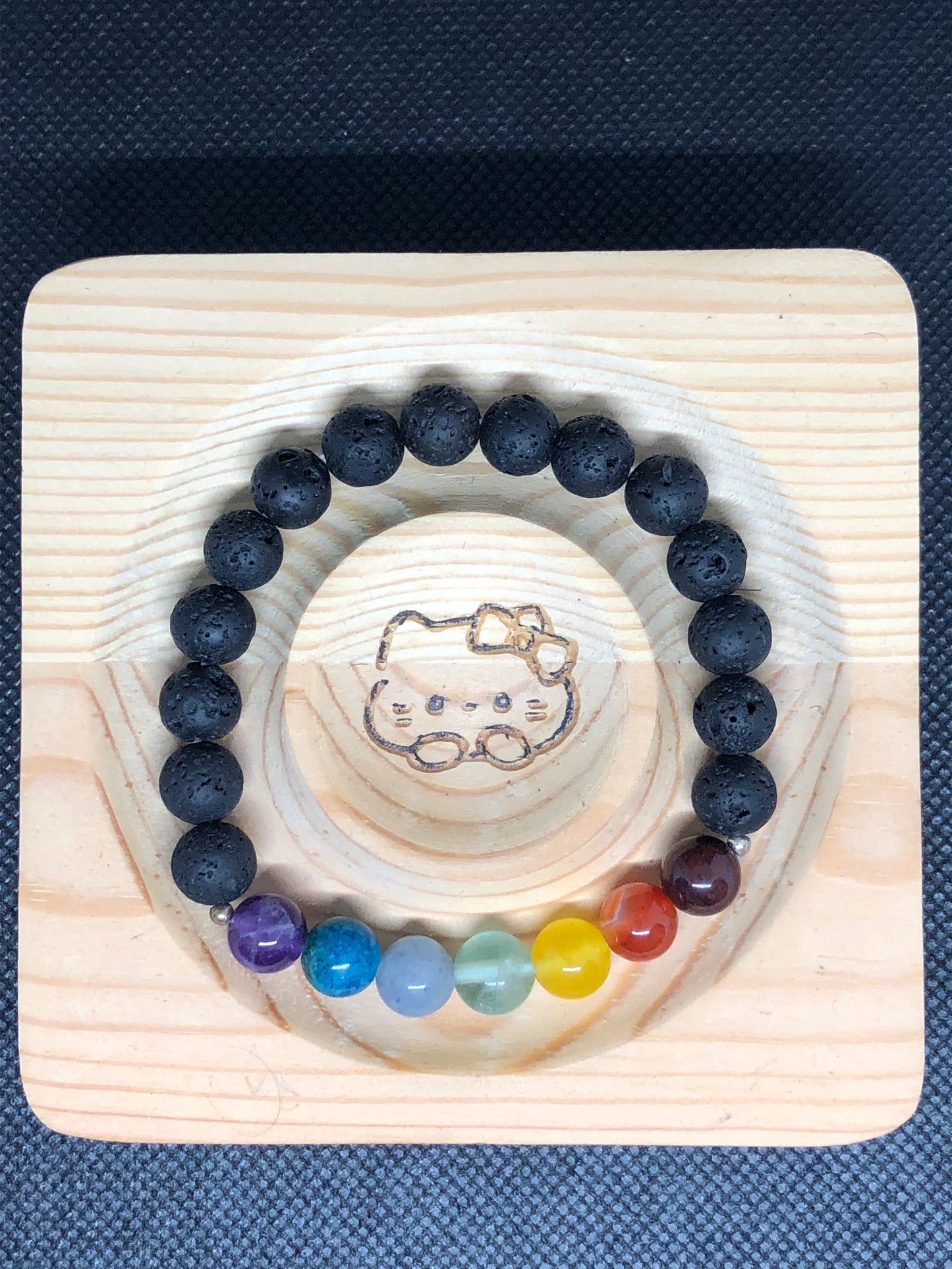 Bracelet 7 chakras et pierre de lave