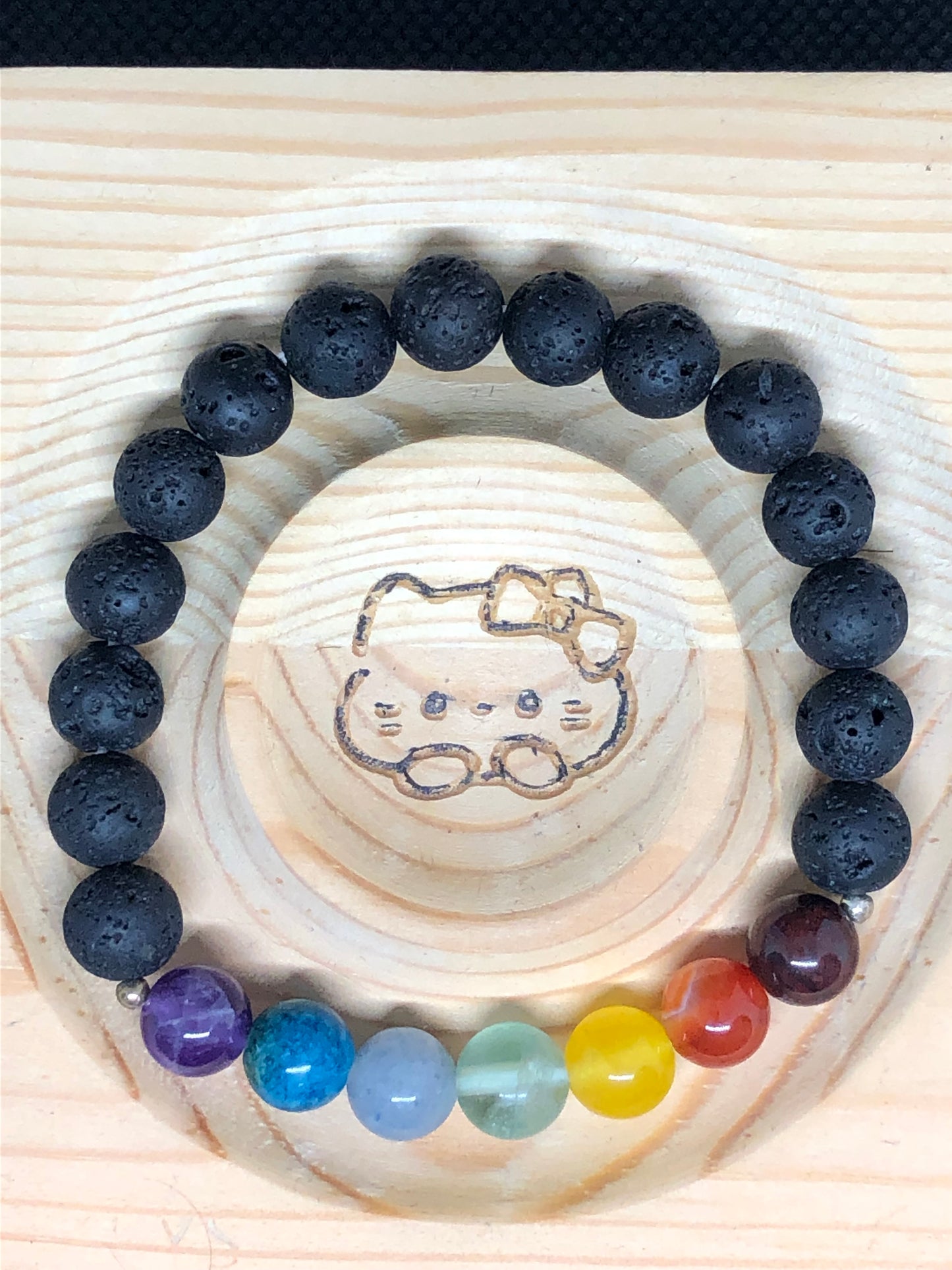 Bracelet 7 chakras et pierre de lave