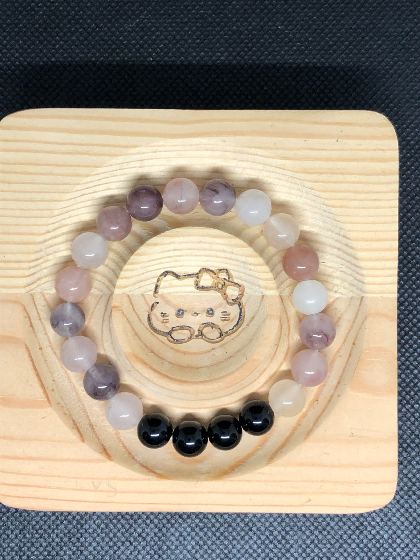 Bracelet Jade Afghan et Obsidienne noir